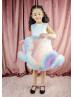 Multi-color Satin Tulle Flower Girl Dress